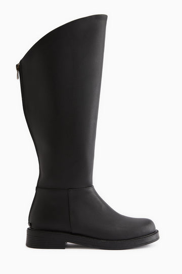 Gigi Black Foldable Fur-Lined Zippered Boots