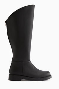 Gigi Black Foldable Fur-Lined Zippered Boots