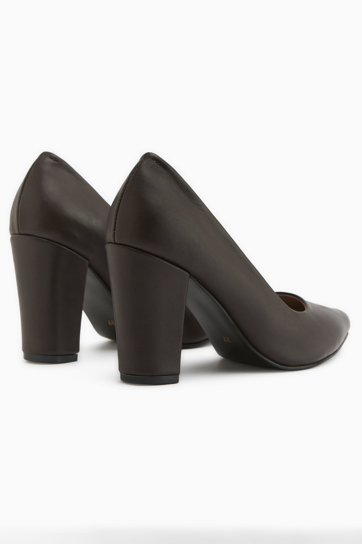 Emily Genuine Leather Brown Thick Heeled Women’s Shoes