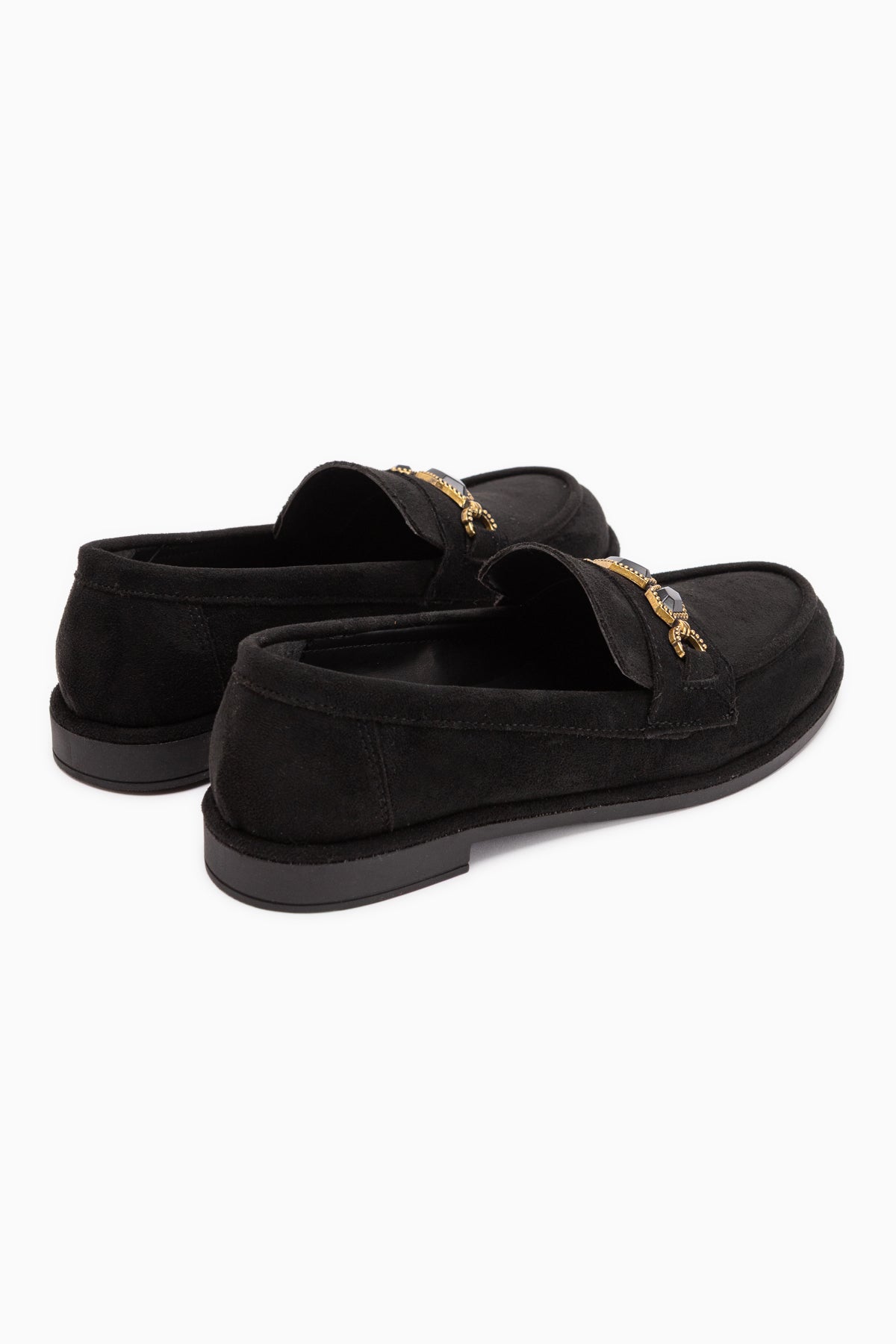 Callie Black Suede Stone Women’s Loafer Shoes