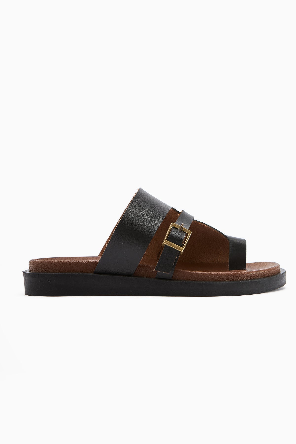Enisa – Black Toe-Post Slide (Women)