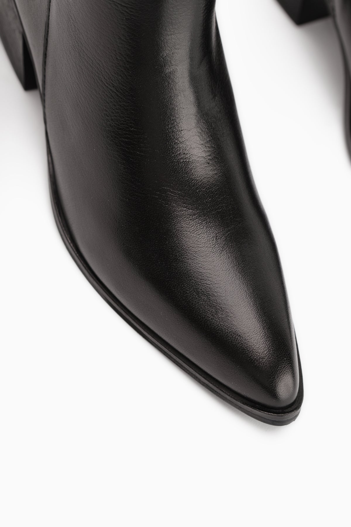 Mita Genuine Leather Black Heeled Women's Boot