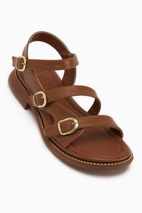 Myra Camel Double Strap Women’s Sandal