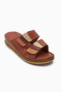 Genuine Leather Kassid Brown Comfort Slippers