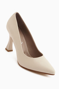 Helen Genuine Leather Beige Women’s Heeled Shoes Stiletto