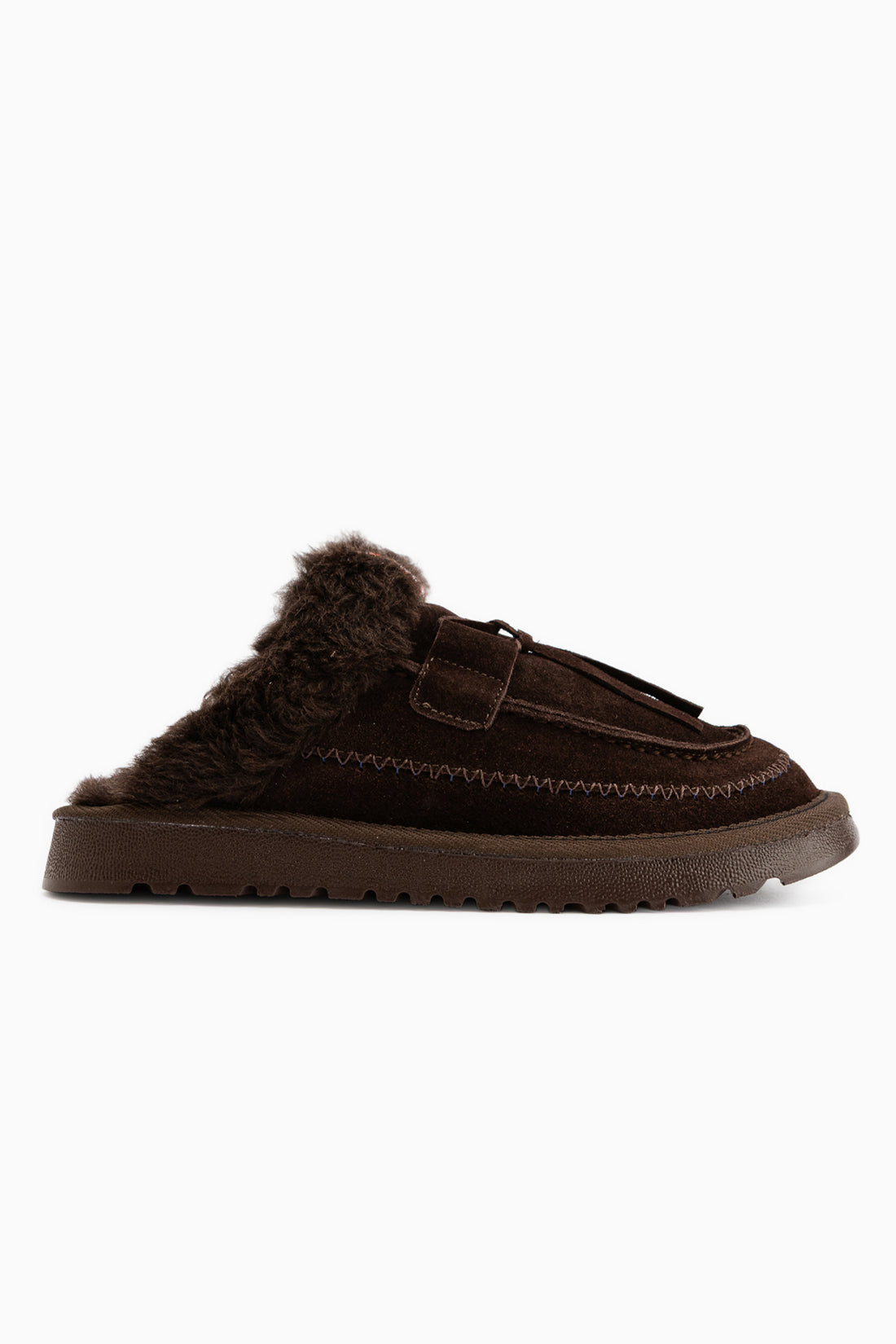 Tisha Coffee Suede Fur Detailed Women’s Slippers