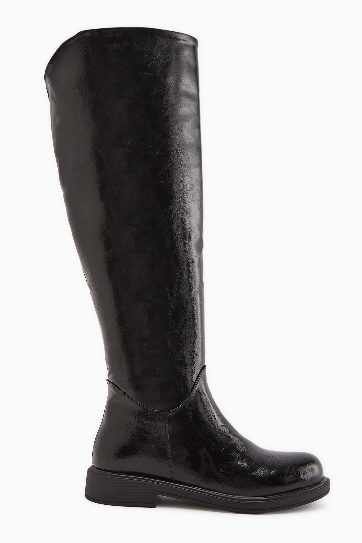 Henni – Black Wide-Calf Knee-High Boot (Women)
