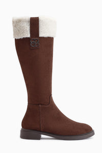 Marlena Brown Suede Fur Detailed Women’s Boots