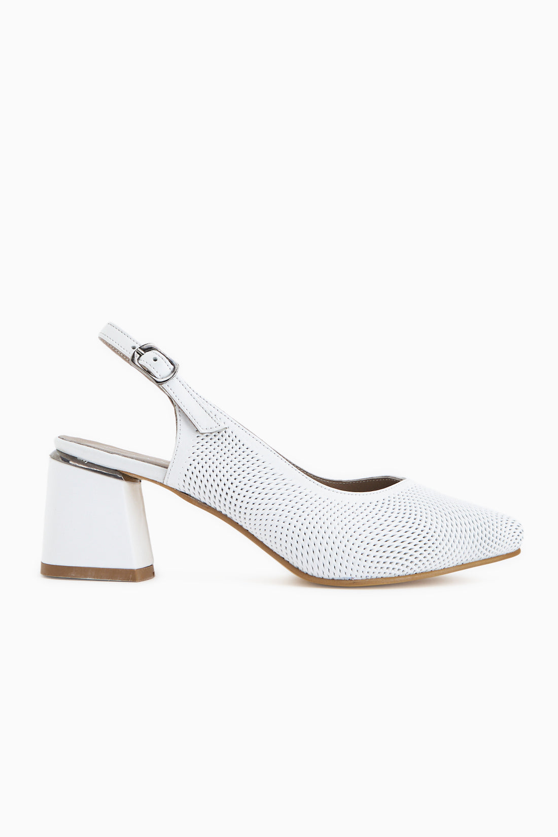 Ravina Genuine Leather White Women’s Heeled Shoes