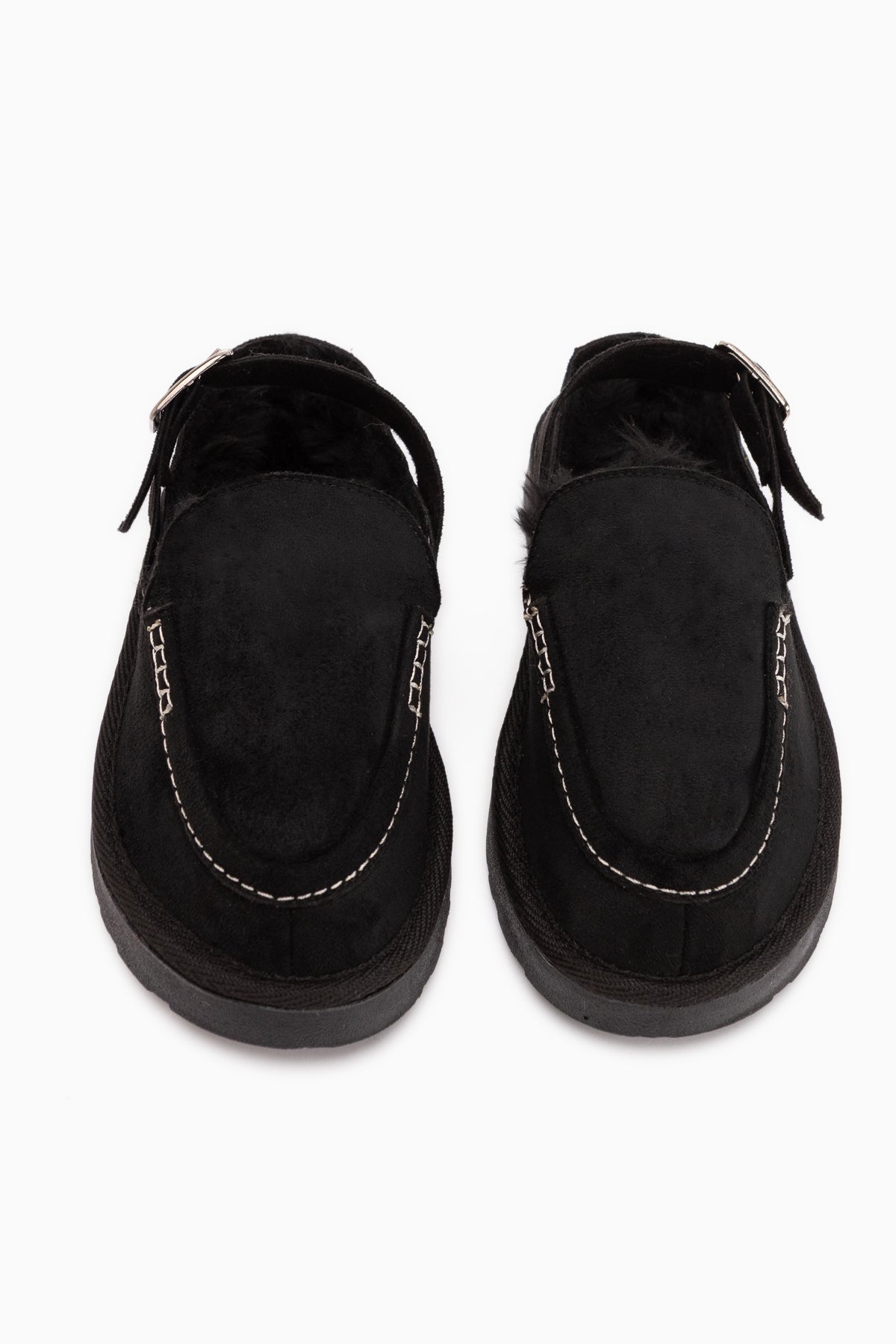 Cathy Black Suede Fur Women’s Slippers