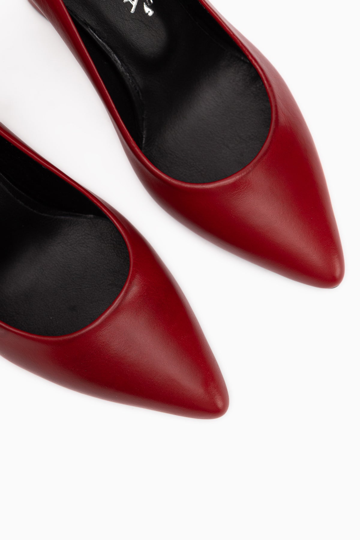 Emily Genuine Leather Red Thick Heeled Women’s Shoes