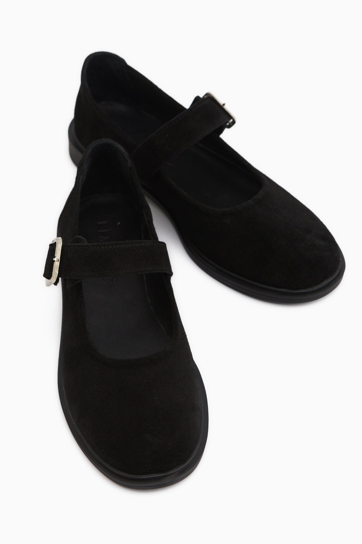 Senta Genuine Leather Black Suede Buckled Women’s Casual Shoes