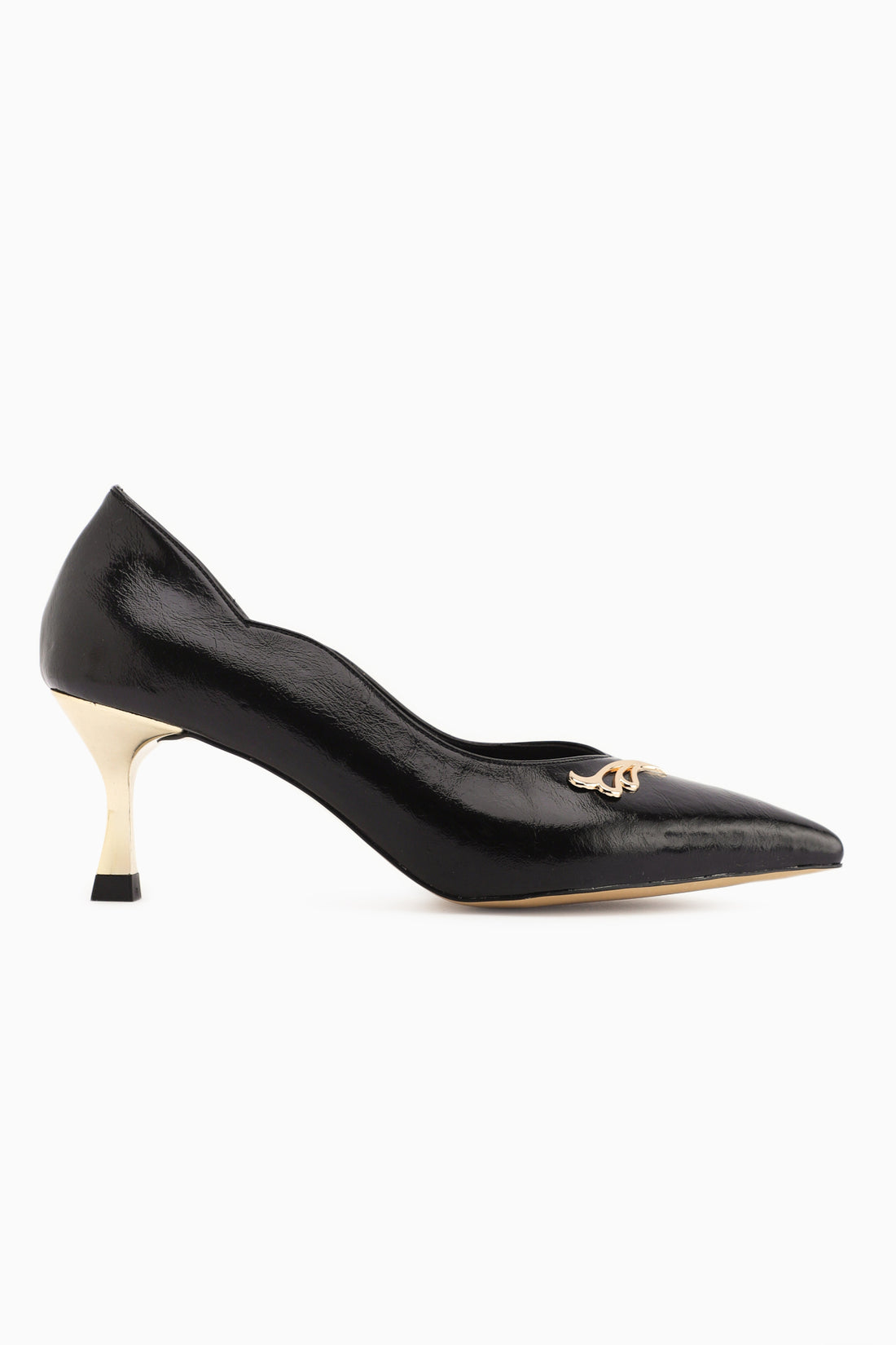 Liona Black Buckle Detailed Women’s Heeled Shoes Stiletto