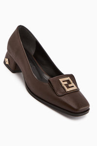 Emmy Women's Coffee Buckled Low Heel Shoe