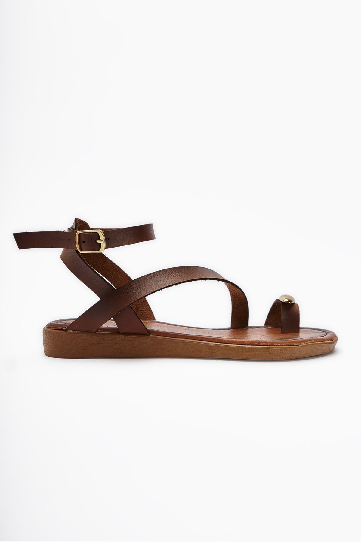 Anisa Taba Cross-Strap Buckled Thong Women's Sandals