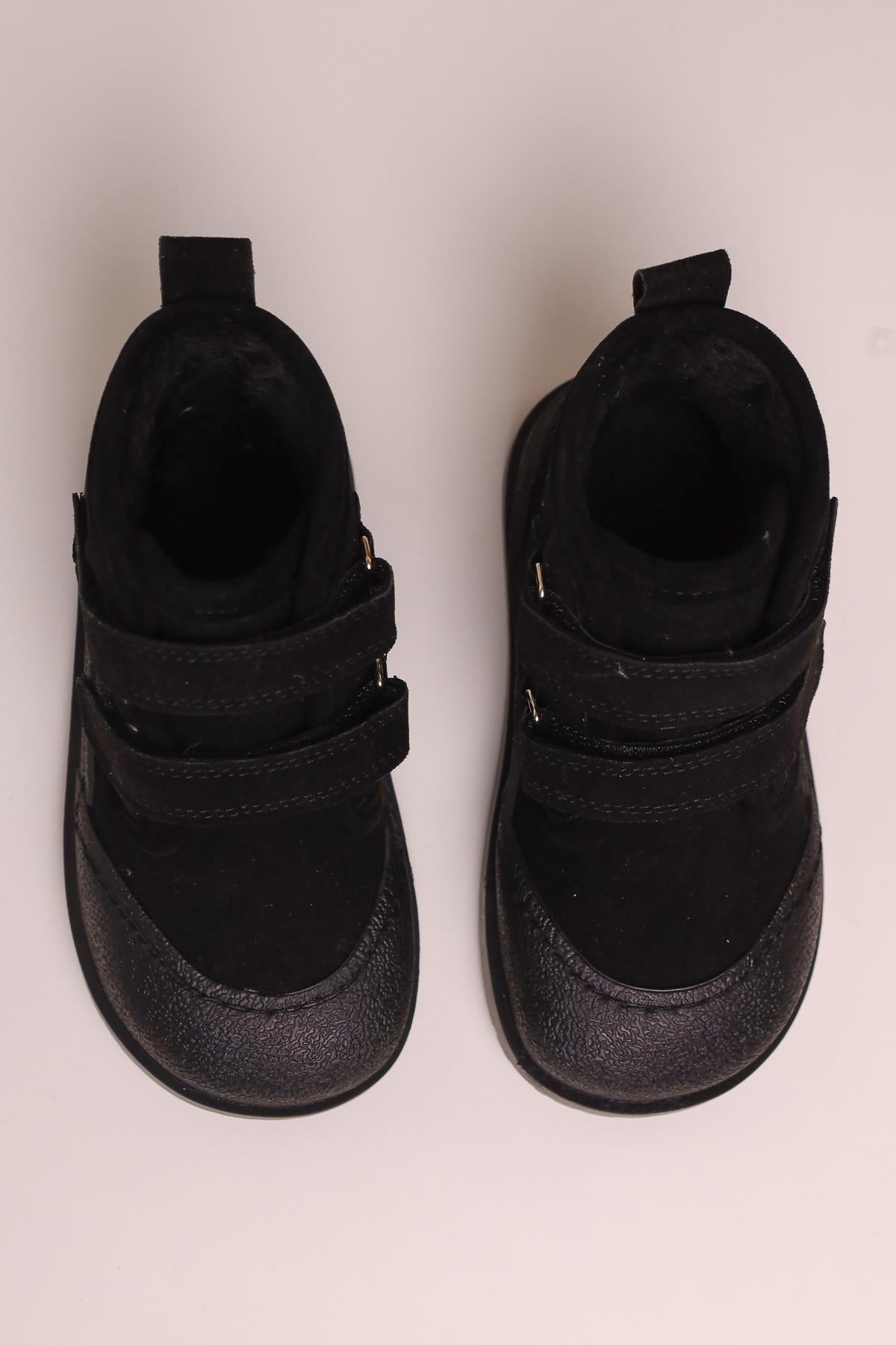 Jolan Black Suede Velcro Kids' Boots