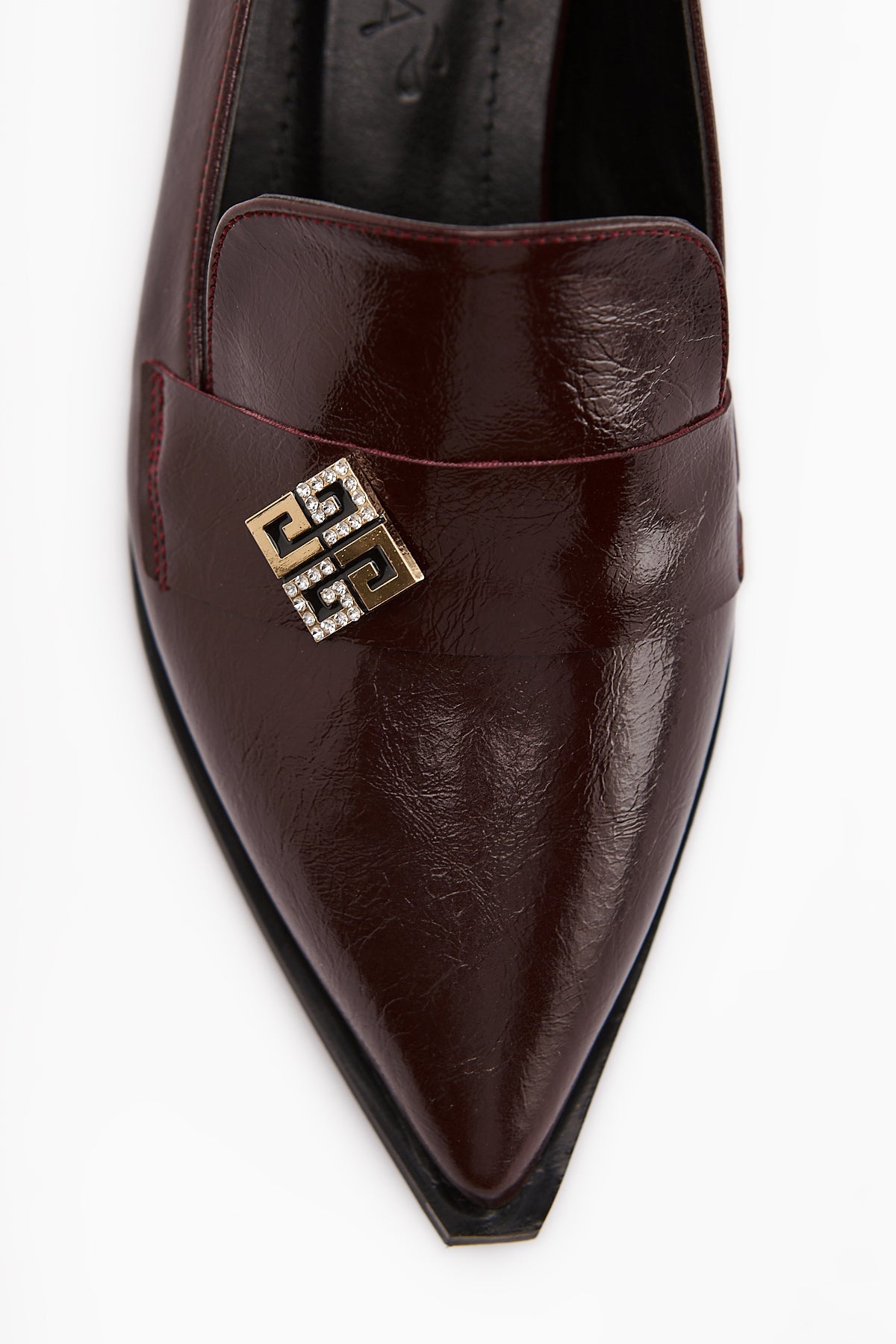 Jaklin Women's Burgundy Pointed Toe Low Heel Shoe