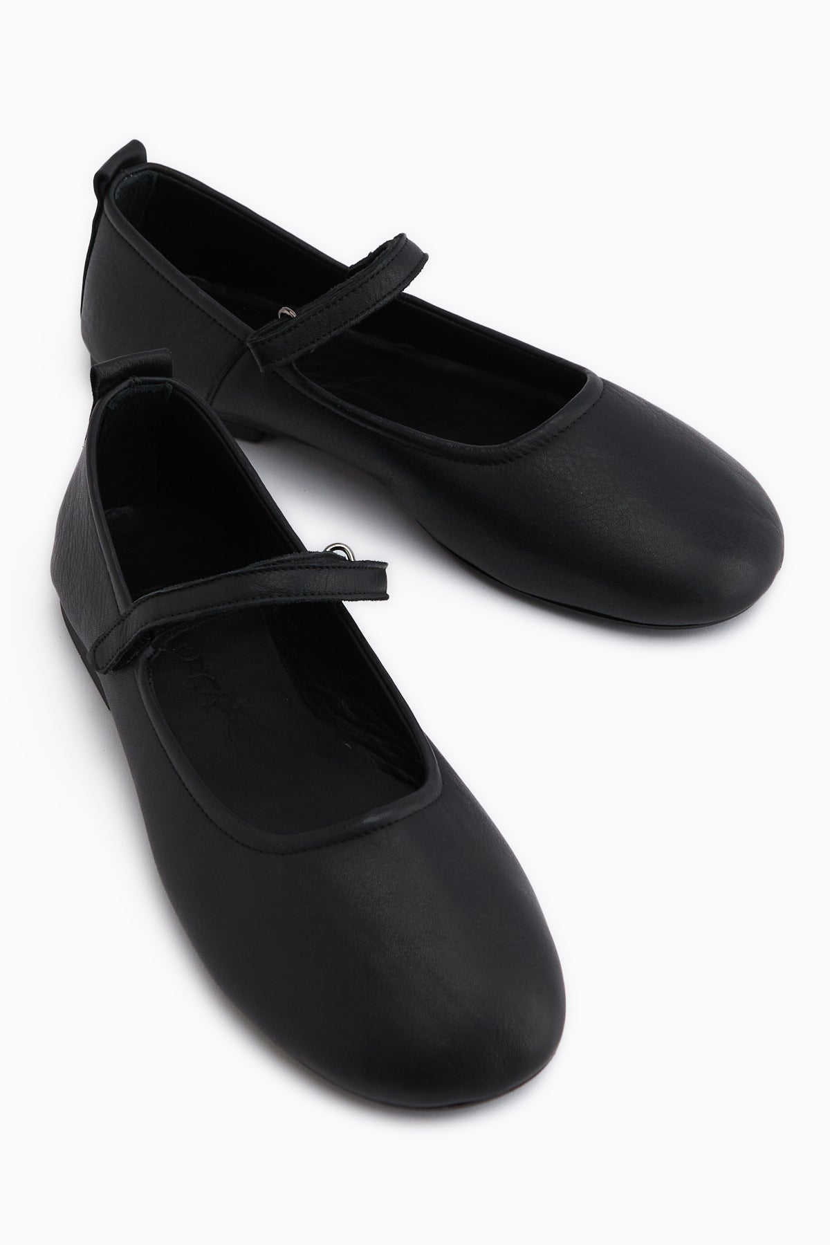 Sally Genuine Leather Black Strap Women’s Ballet Flats
