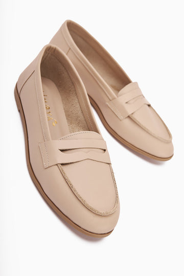Solina – Genuine Leather Nude Casual Loafer