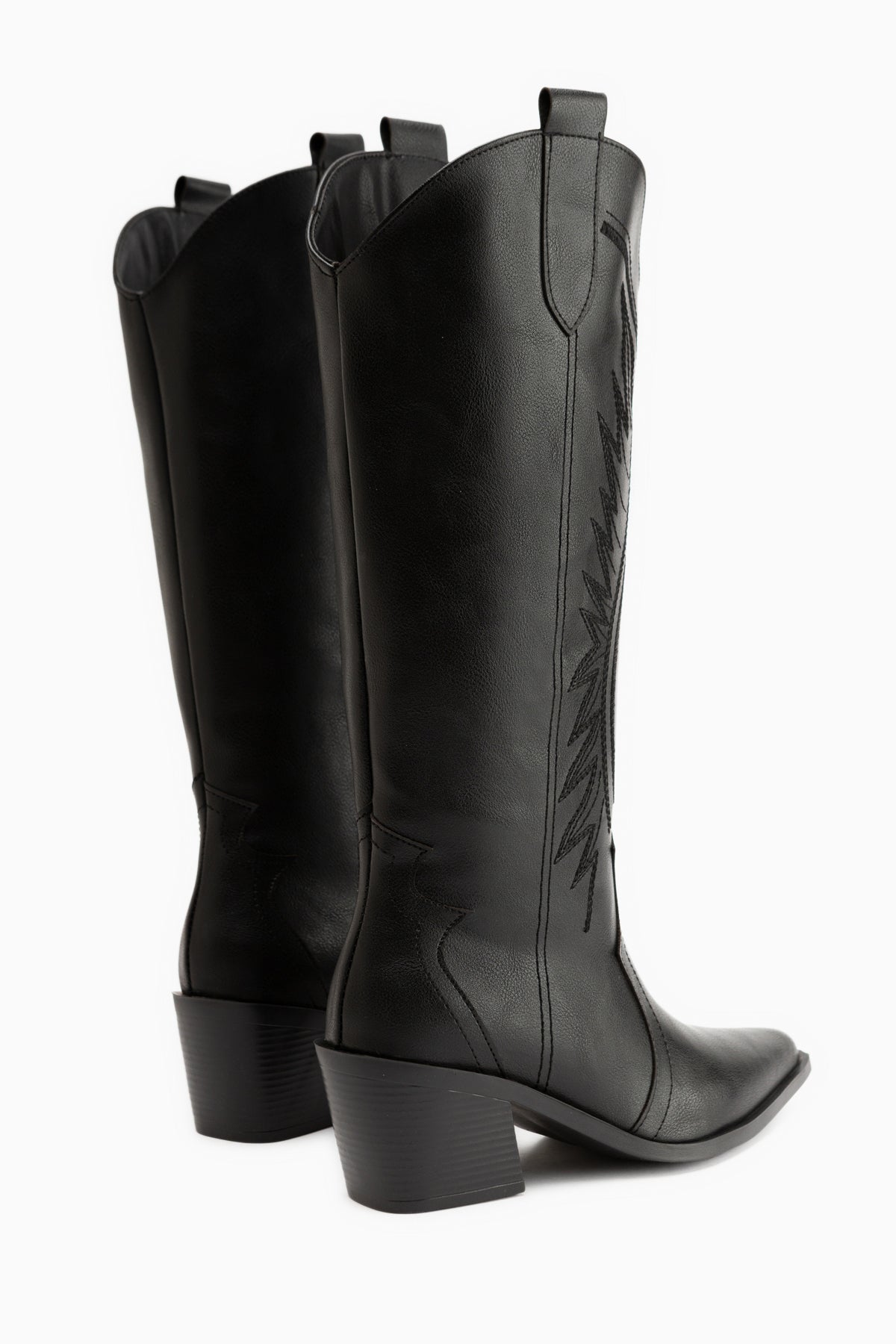 Hero Black Embroidered Cowboy Boots