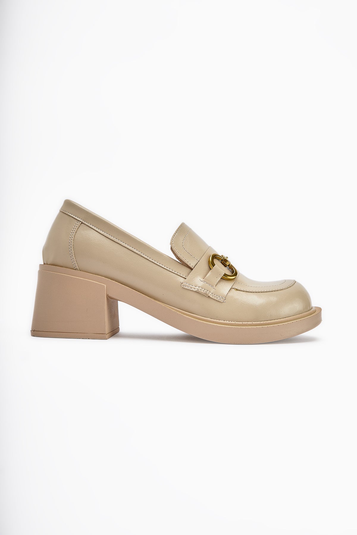 Berita – Beige Block Heel Shoe (Women)