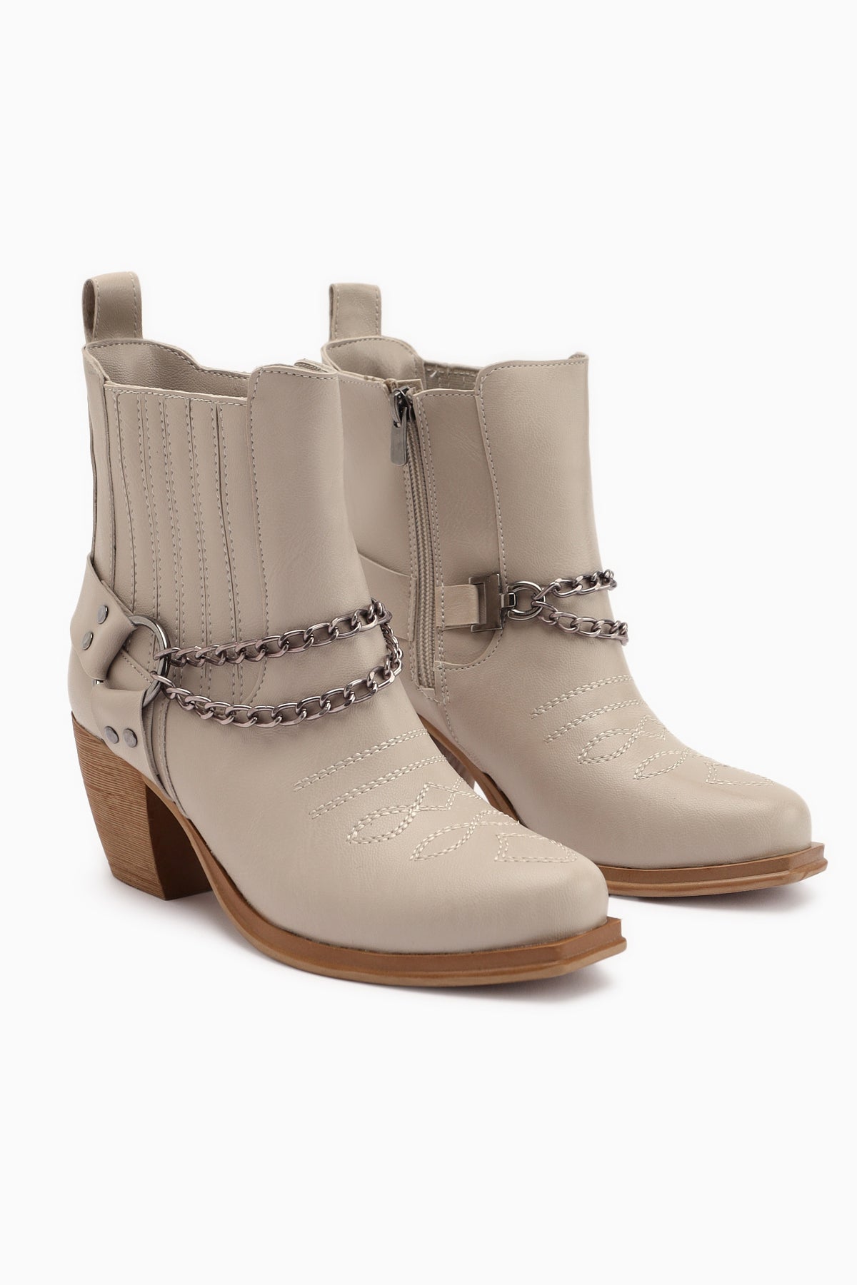 Deana Beige Embroidered Women's Western Boot