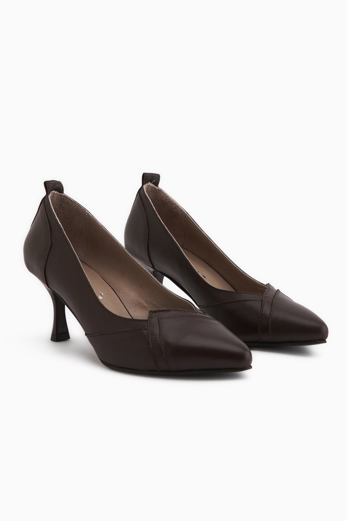 Mirella Genuine Leather Brown Women’s Heeled Shoes