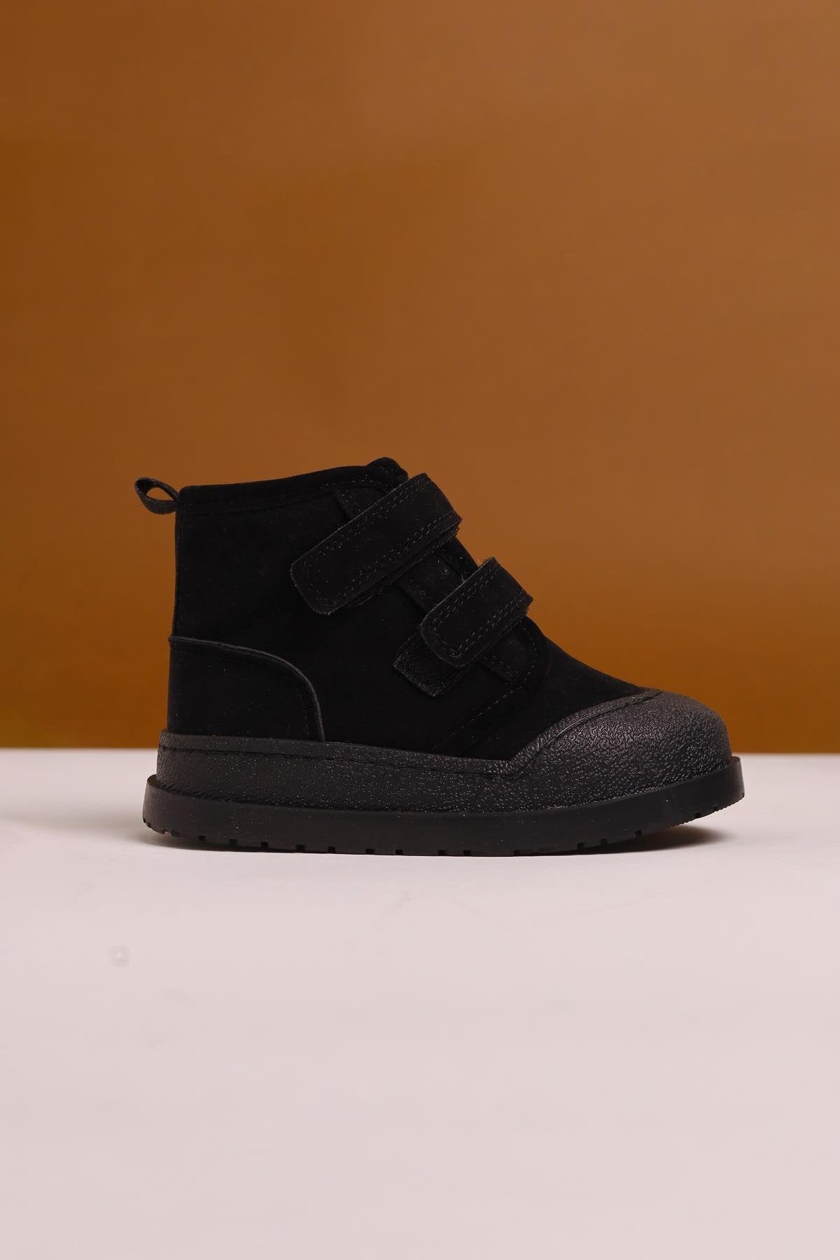 Jolan Black Suede Velcro Kids' Boots