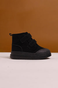 Jolan Black Suede Velcro Kids' Boots