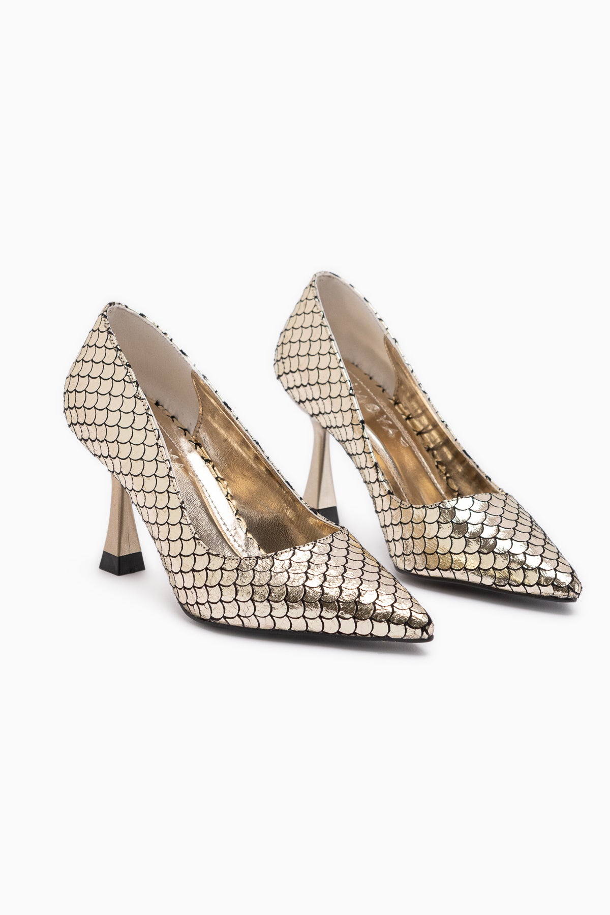 Celestine Gold Pointed Toe Stiletto