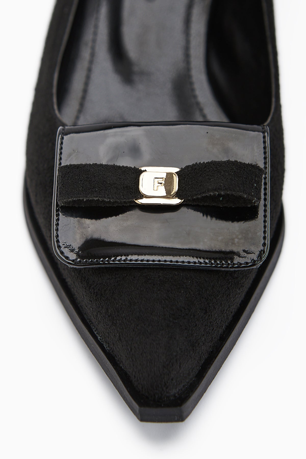 Boel – Black Suede Buckle-Detail Low Heel Shoe (Women)