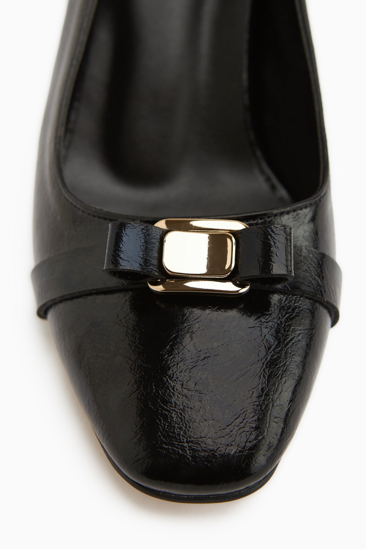 Lois Black Buckled Square Toe Women’s Heeled Shoes