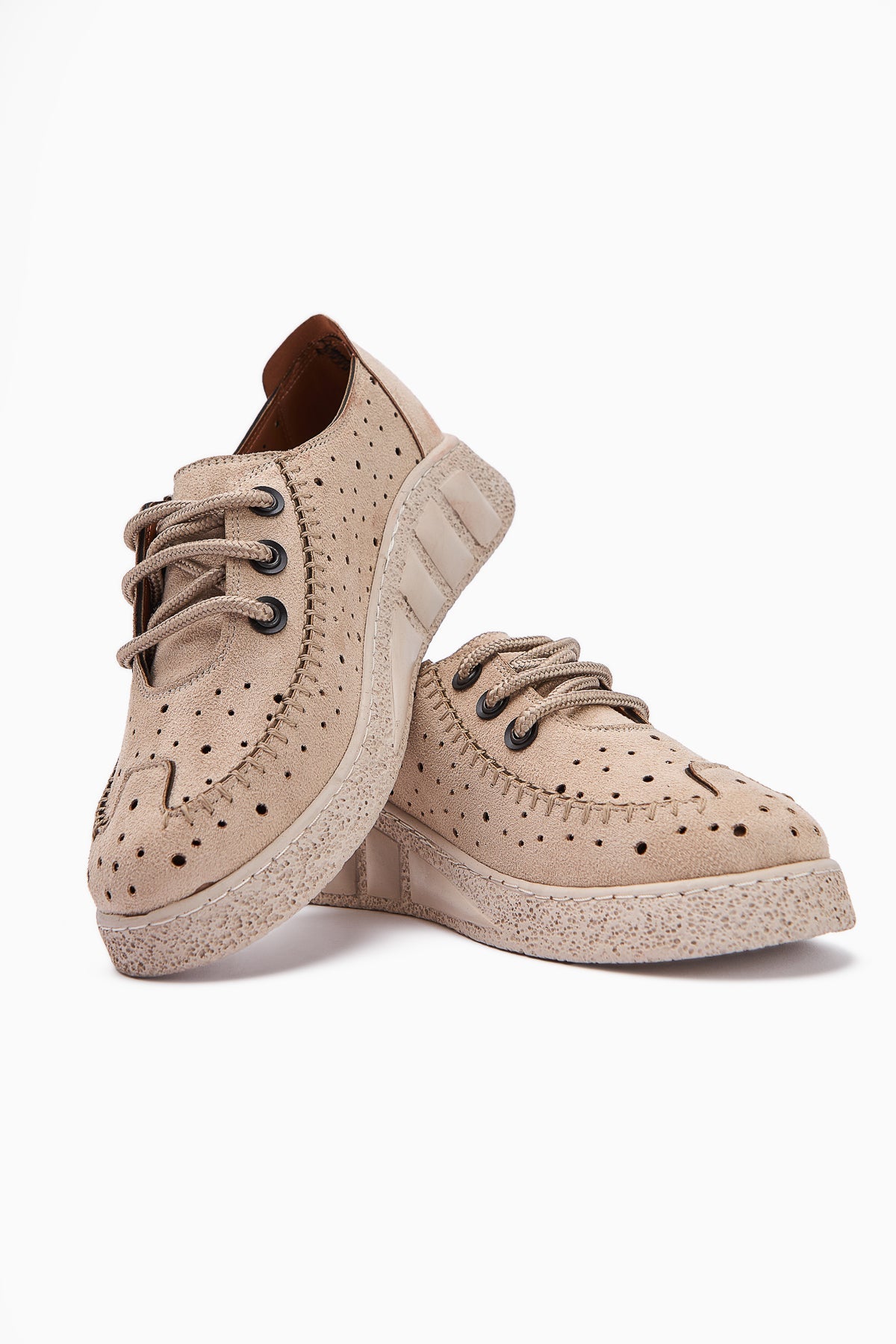 Juli – Beige Suede Lace-Up Casual Shoe (Women)