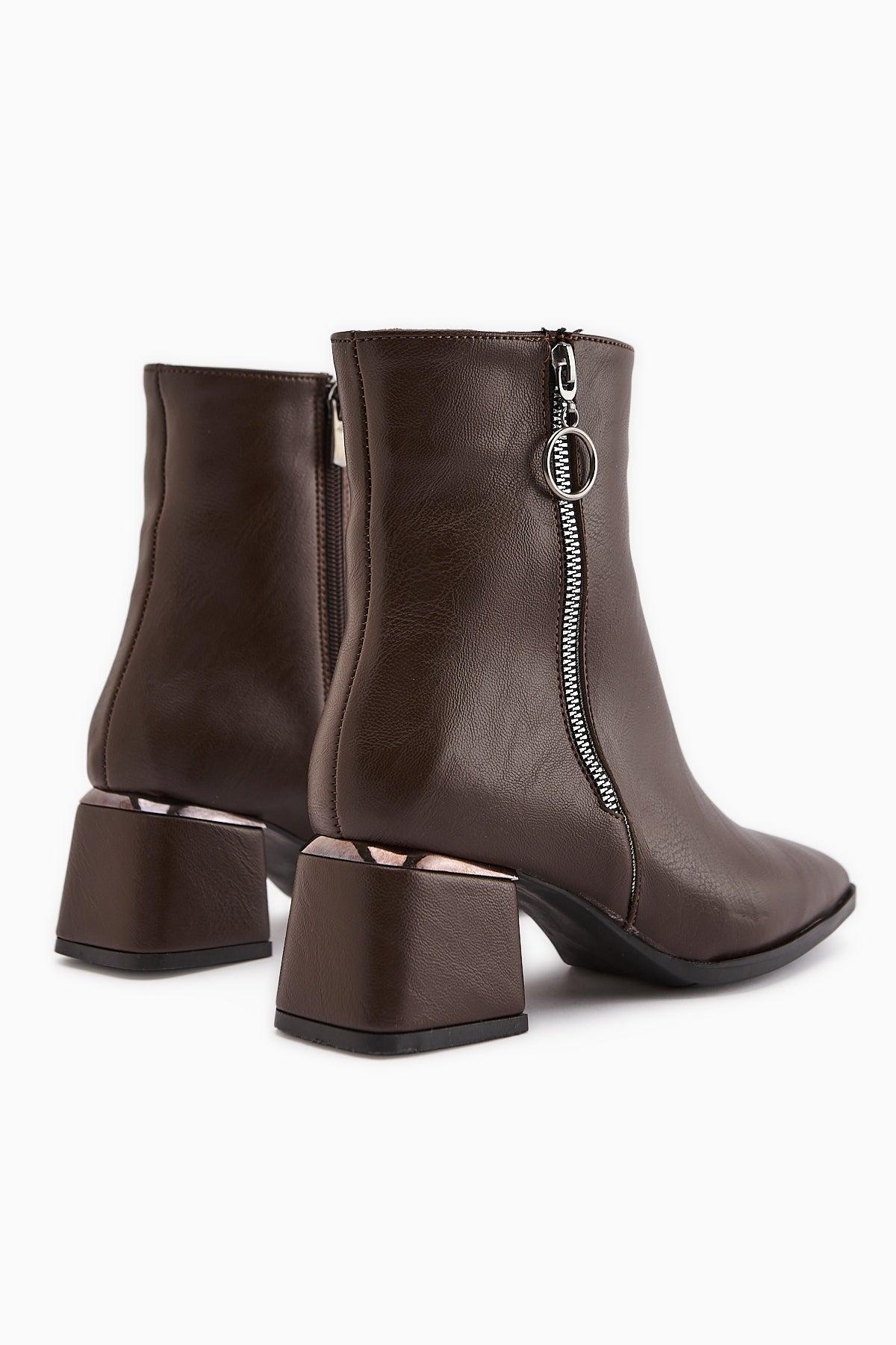 Deyana Coffee Zipper Accessorized Boot