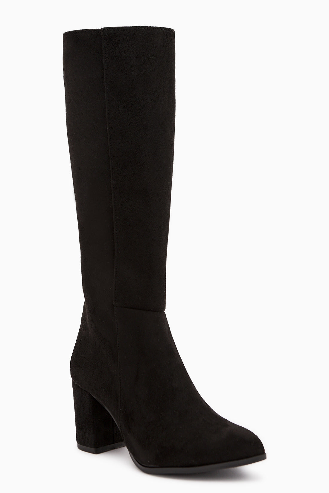 Tatum Black Suede Pointed Toe Mid Heeled Women’s Boots
