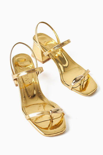 Selenya - Gold Buckle-Detail Toe-Post Sandal (Women)
