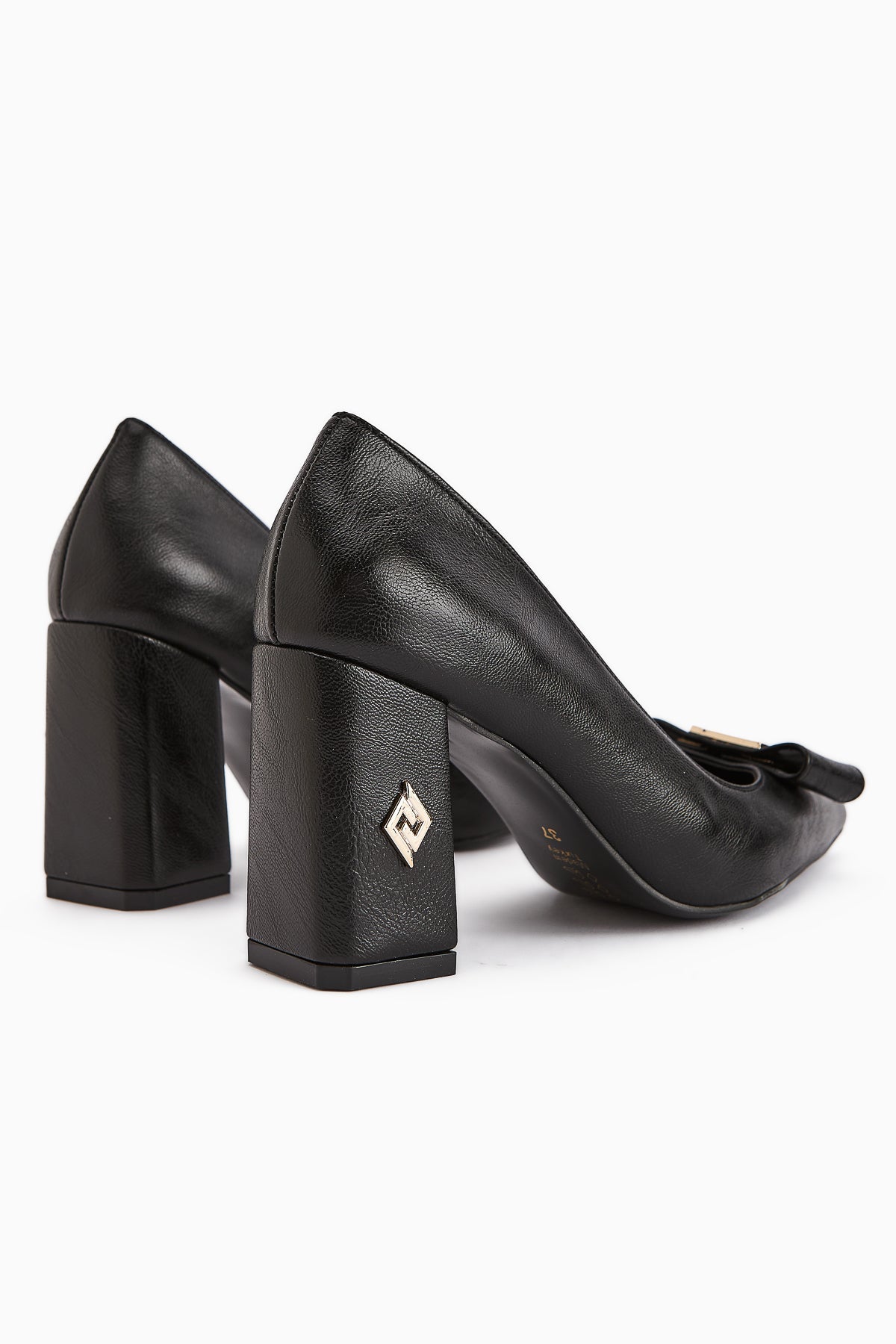 Melly – Black Buckle-Detail Block Heel Women's Shoe (Women)