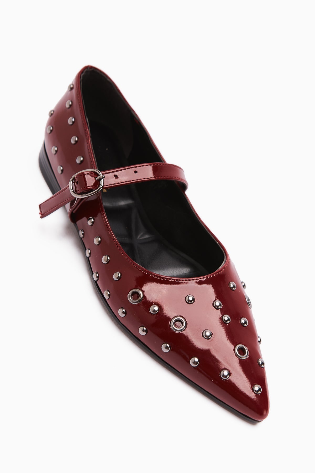 Ninna Burgundy Patent Pointed Toe Women's Ballet Flat