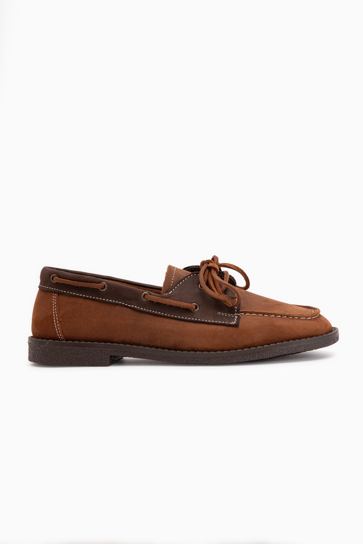 Genuine Leather Janica Tan Lace-Up Women’s Moccasin Shoes
