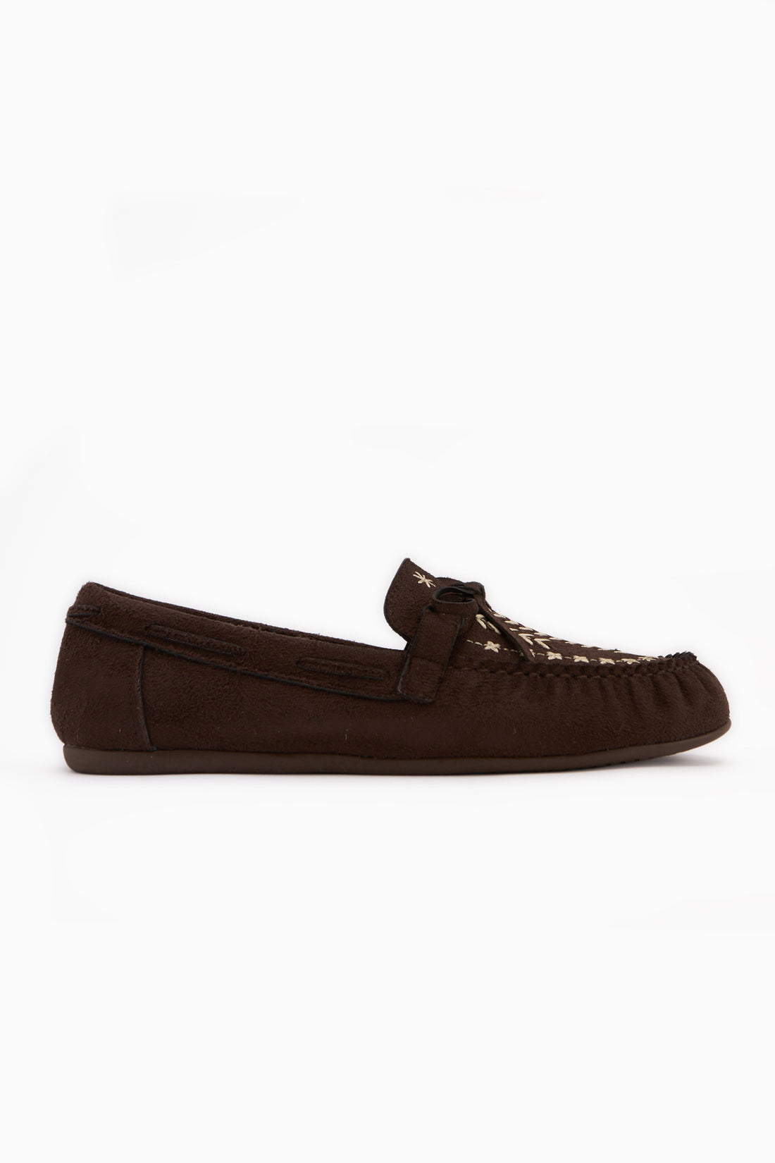 Darya Brown Suede Embroidered Women’s Loafer