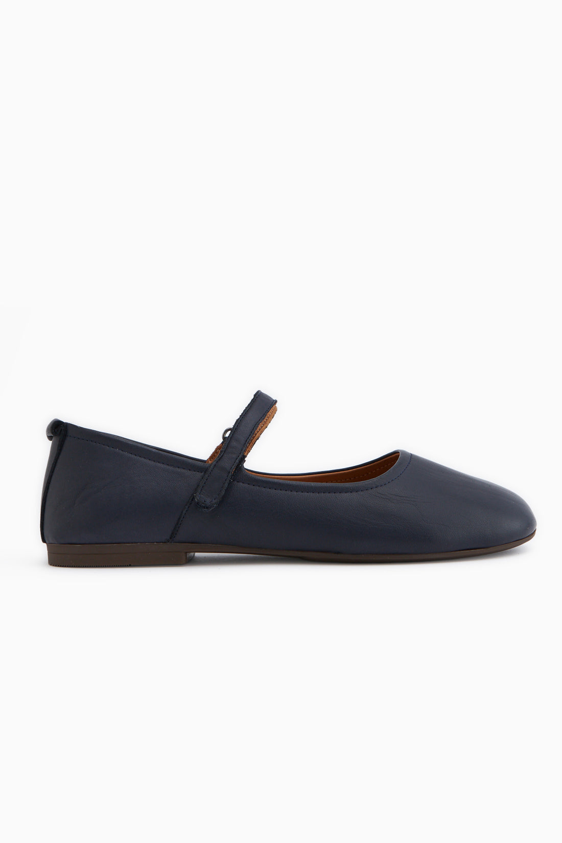 Sally Genuine Leather Navy Strap Women’s Ballet Flats