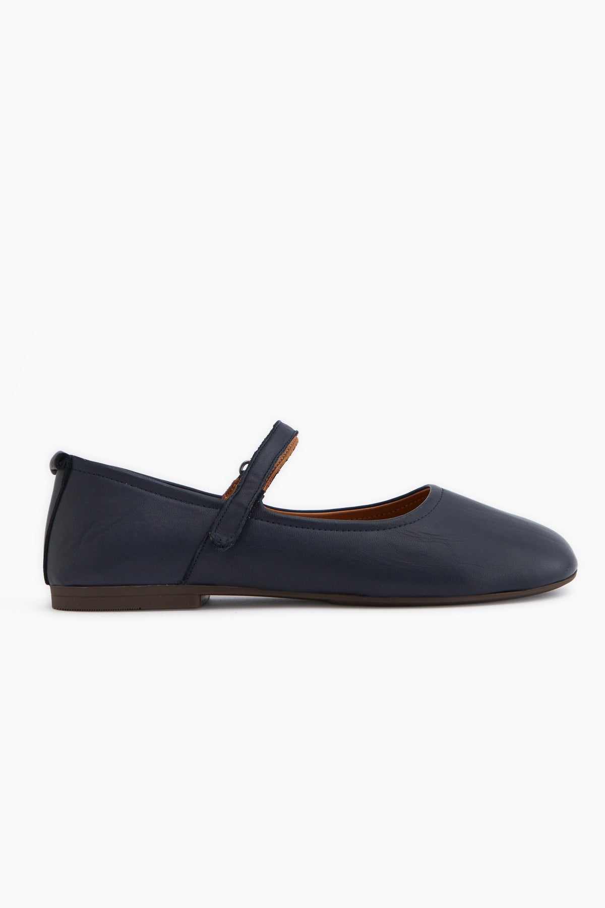 Sally Genuine Leather Navy Strap Women’s Ballet Flats