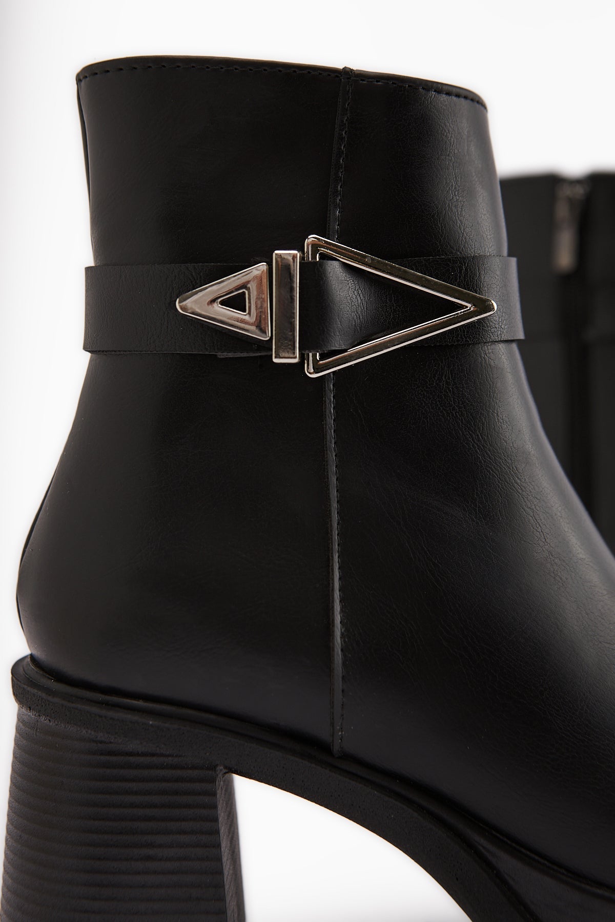 Hilda – Black Buckle-Detail Platform Heeled Boot (Women)