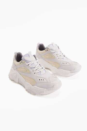 Erla – White Thick-Sole Lace-Up Sneaker (Women)