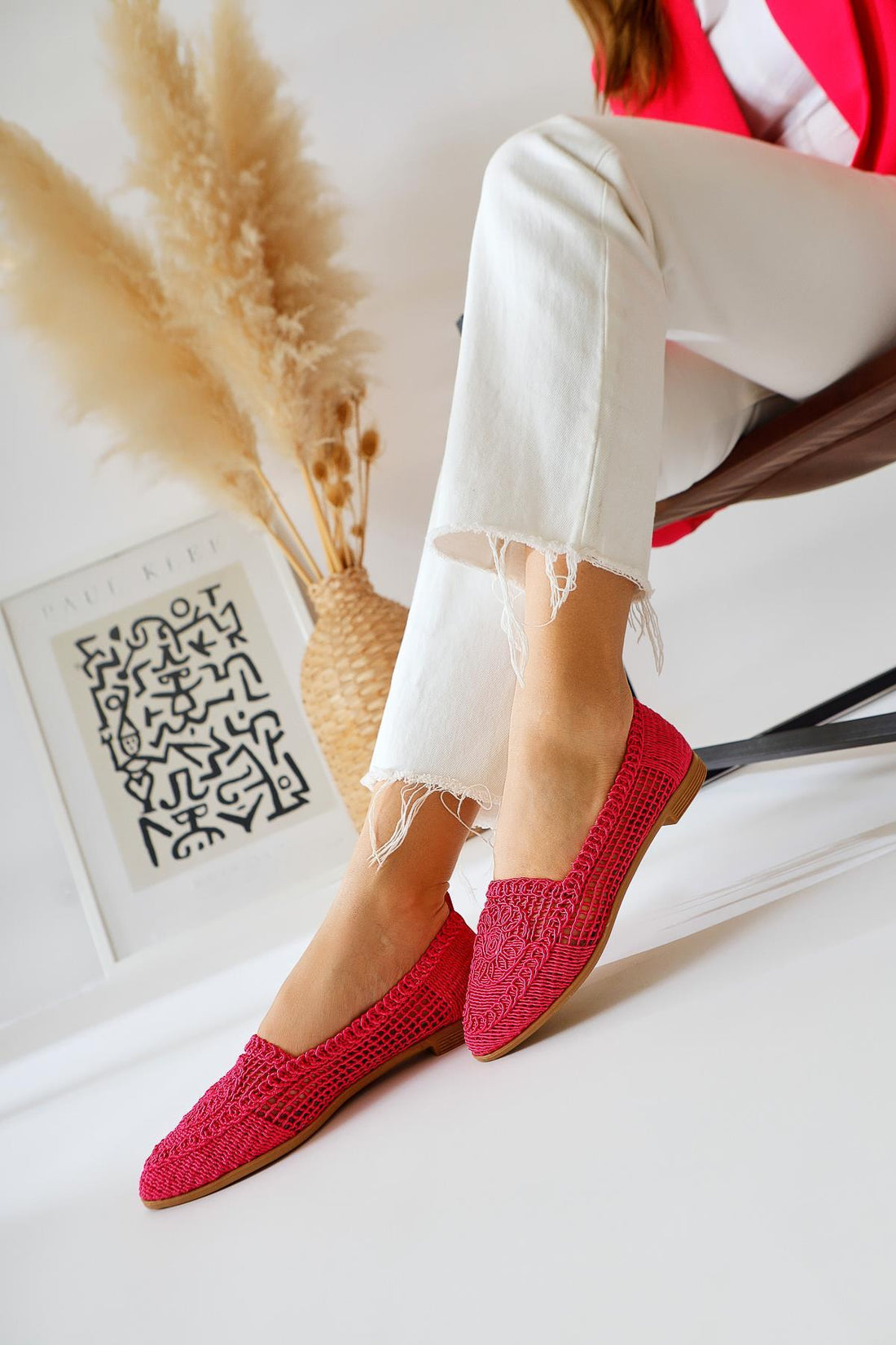 Joka Fuchsia Knitted Ballet Flat