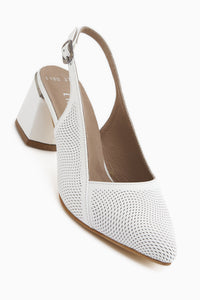 Donia Genuine Leather White Heeled Women’s Sandal