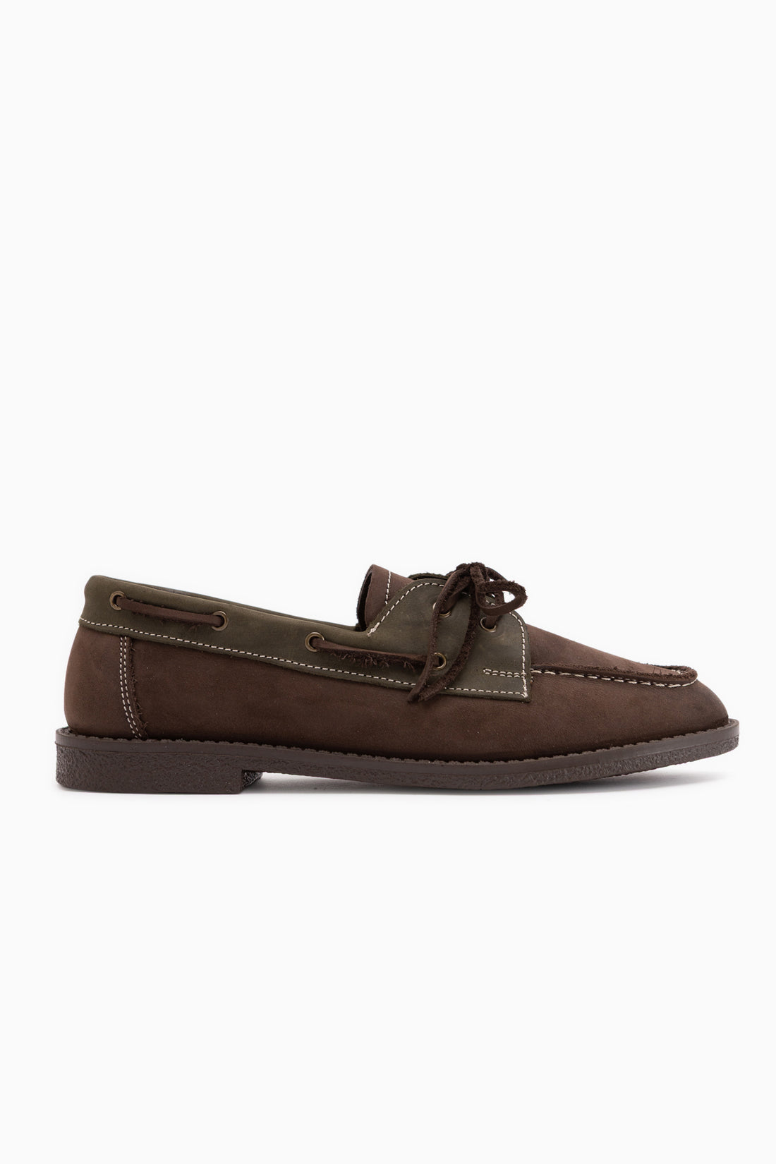 Genuine Leather Janica Brown Lace-Up Women’s Moccasin Shoes