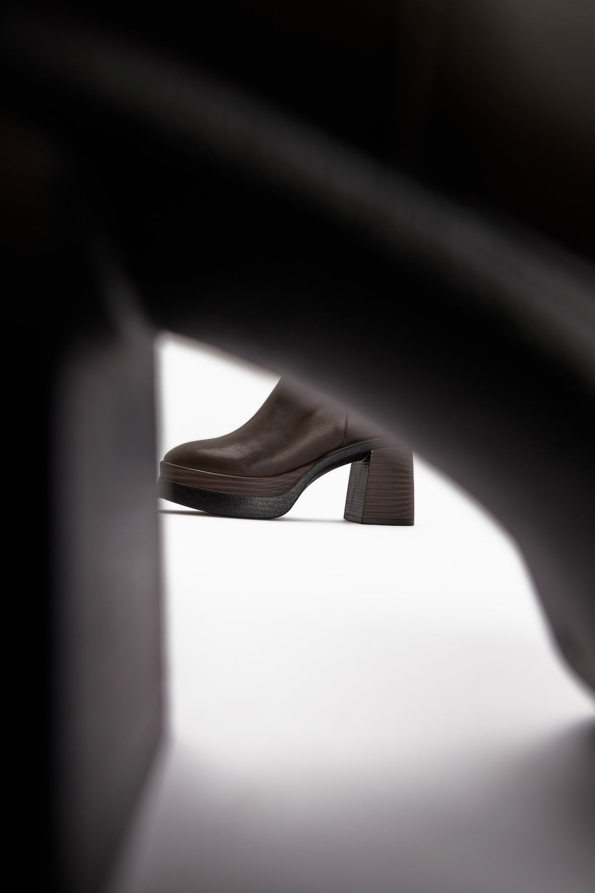 Hilda Coffee Buckle Detail Platform High Heel Women's Boot