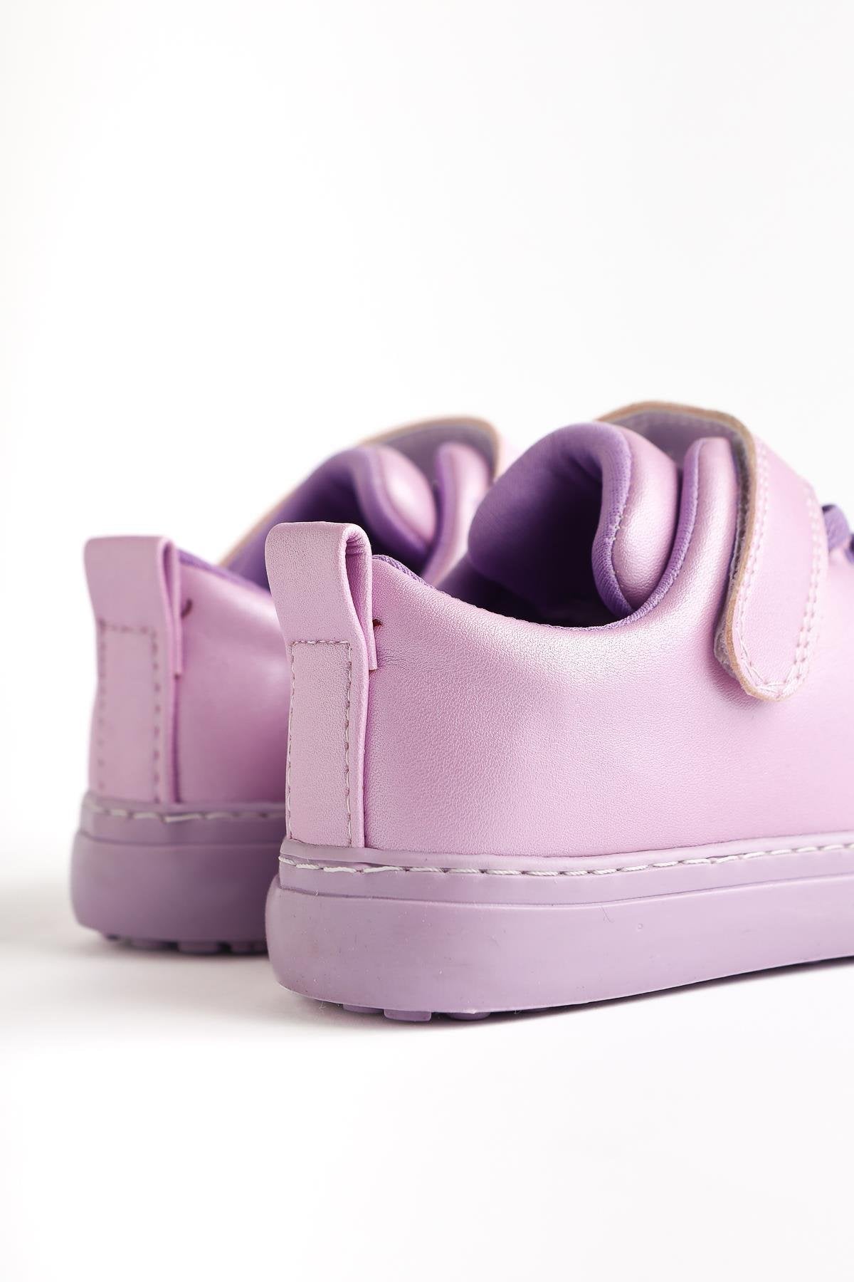 Hori Lilac Lace-Up Sneakers with Velcro Detail for Kids