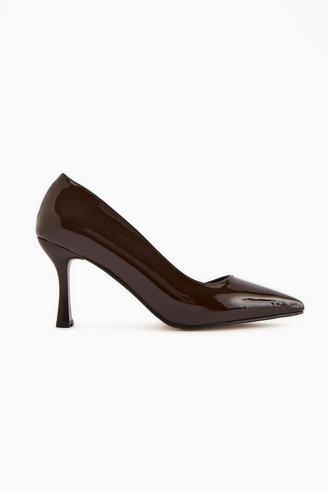 Dolly Brown Patent Stiletto Women’s Heeled Shoes